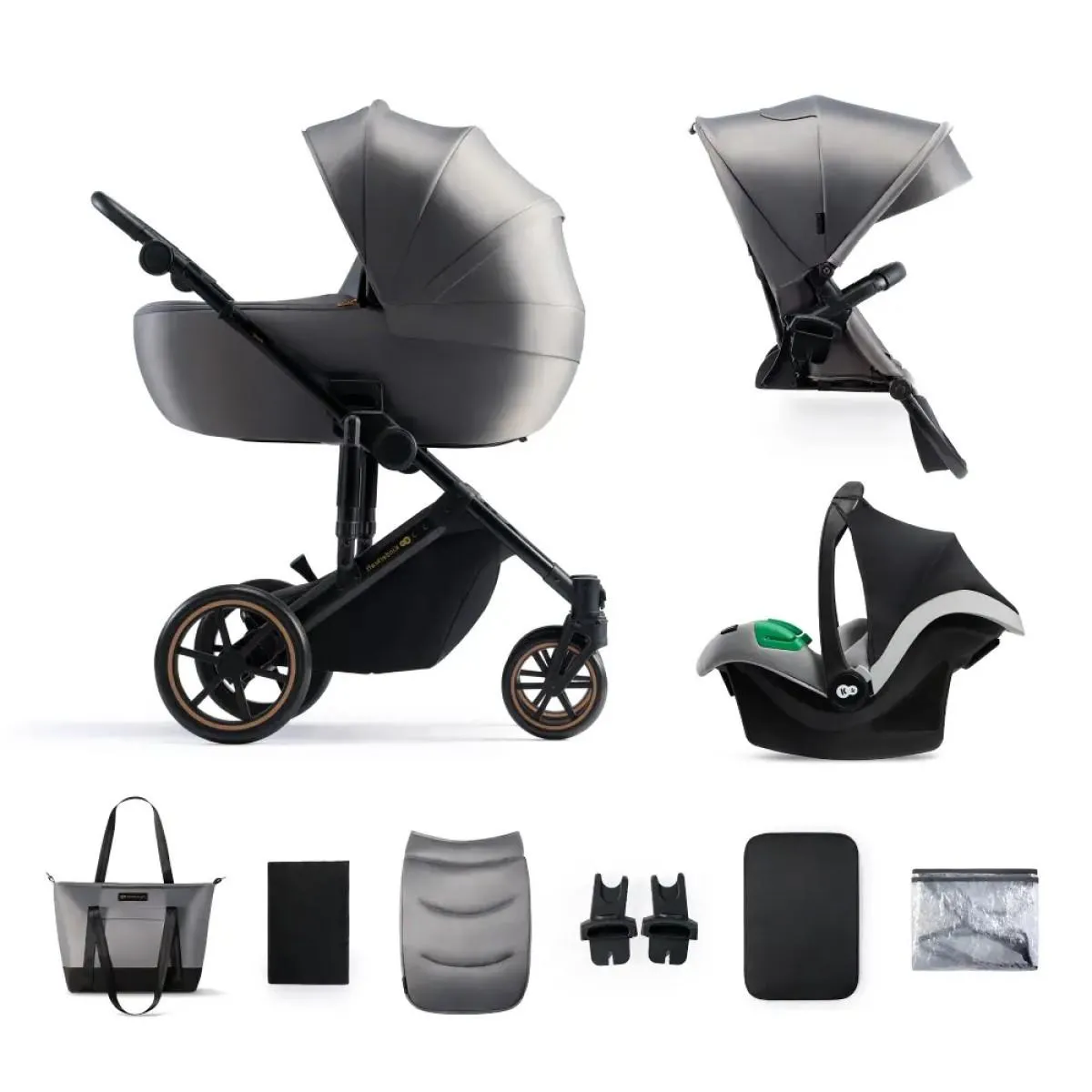 KINDERKRAFT KOLICA 3U1 PRIME 2 MINK PRO SHADOW GREY 41238 