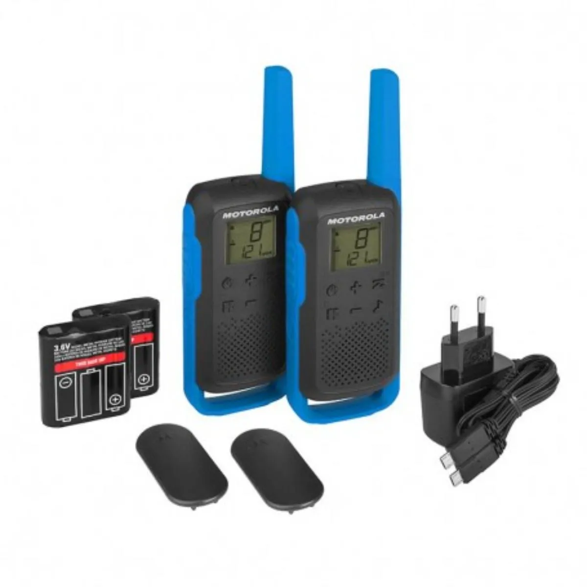 MOTOROLA RADIO STANICA WALKIE 2 KOMADA T62 BLUE SA PUNJACEM 59T62BLUEPACK 