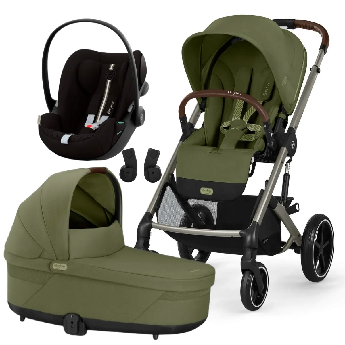 CYBEX KOLICA BALIOS 3U1 MOSS GREEN KHAKI SA SJEDALICOM CLOUD G I-SIZE PLUS MOON BLACK