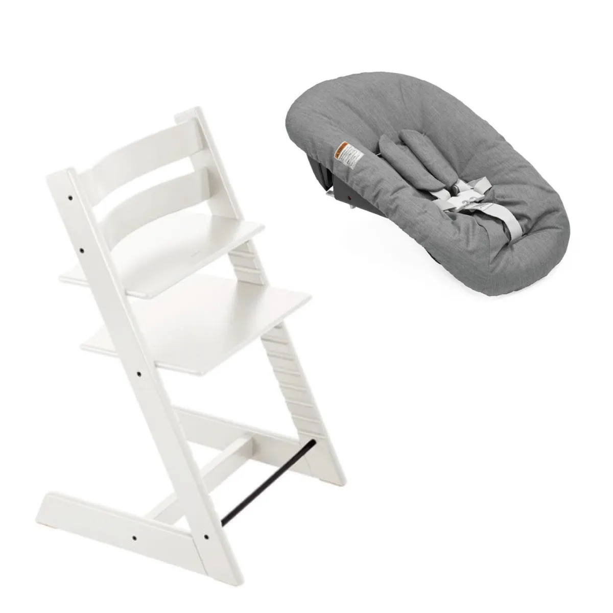 STOKKE STOLICA ZA HRANJENJE TRIPP TRAPP WHITE I BEBI SET TRIPP TRAPP ANTHRACITE