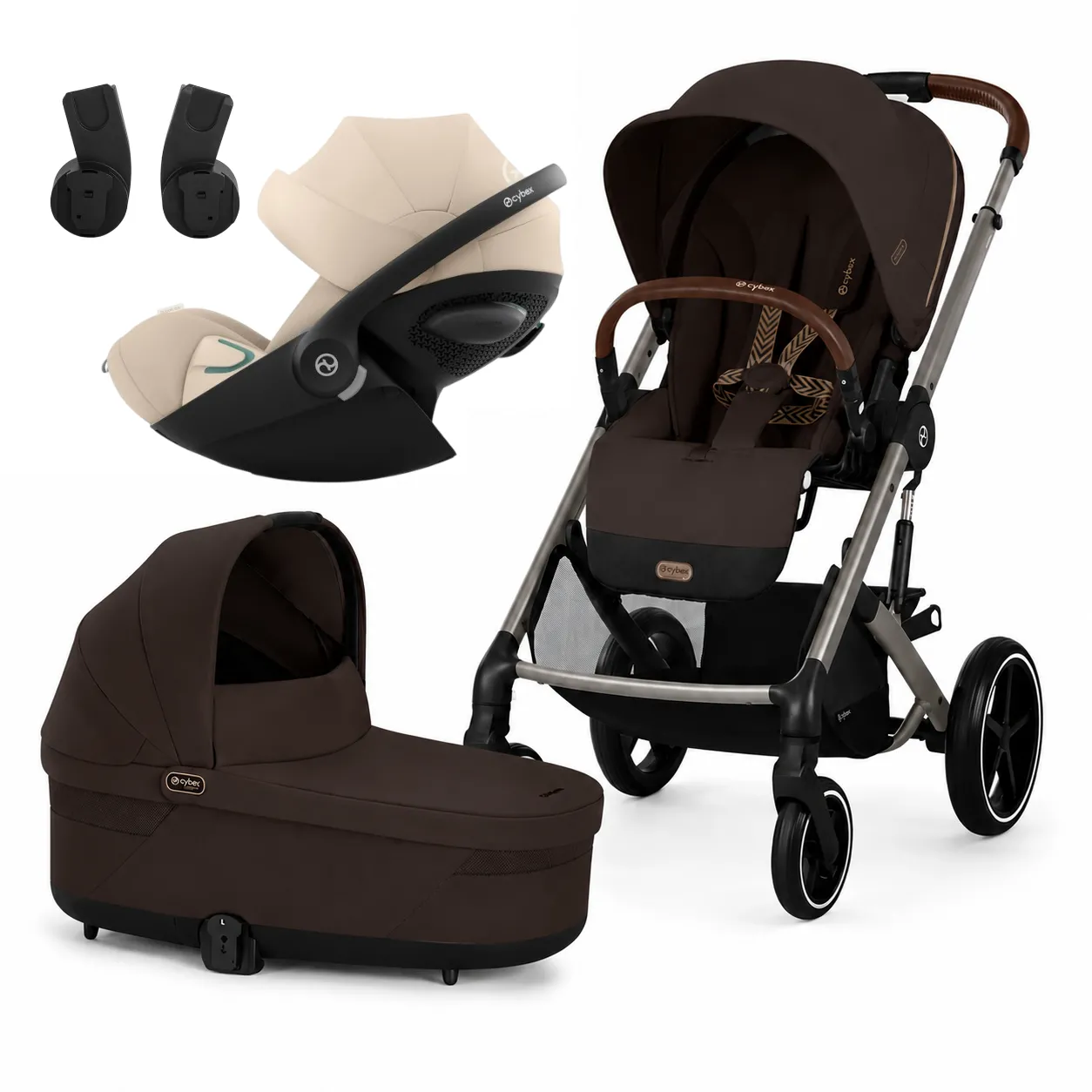 CYBEX KOLICA BALIOS 3U1 CHOCOLATE (KOLICA,KORPA,AUTOSJEDALICA CLOUD G3 PLUS ALMOND BEIGE 526001349)