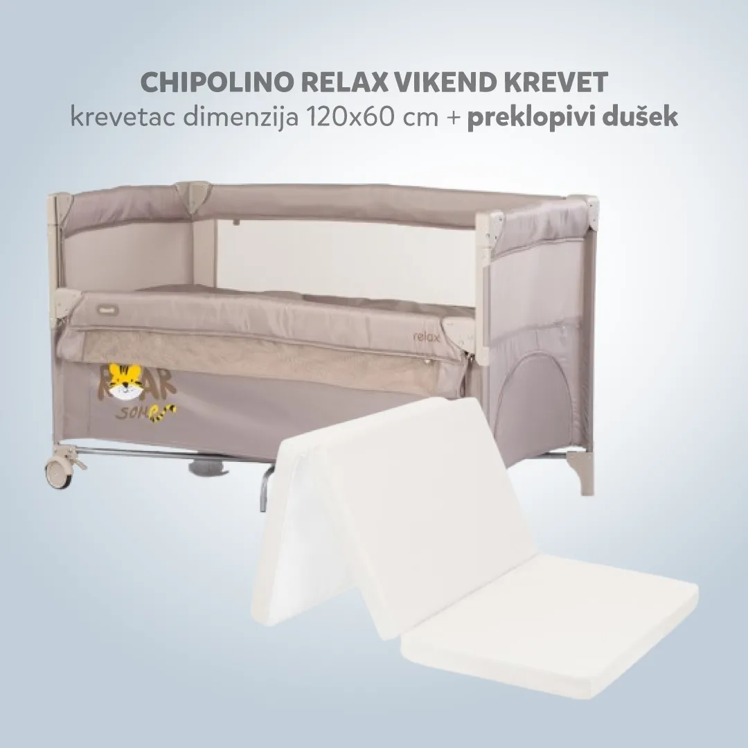 CHIPOLINO VIKEND KREVET RELAX TIGAR LATE KOSIRE268LA I PREKLOPIVI DUSEK LIGHT GREY 31107020048