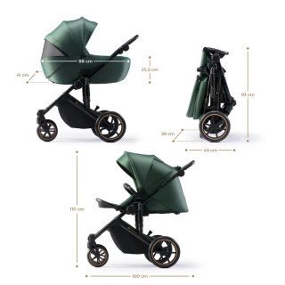 KINDERKRAFT KOLICA 3U1 PRIME 2 MINK PRO DARK GREEN 41236 