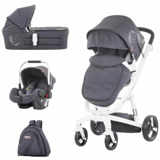 CHIPOLINO KOLICA ELECTRA WHITE FRAME SILVER 3U1 
