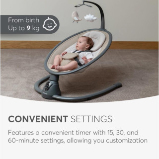 KIKKA BOO EL.LJULJA TWIDDLE GREY 2024 31005010077 