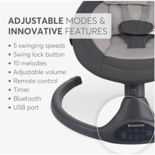 KIKKA BOO EL.LJULJA CODIE DARK GREY 2025 31005010092 