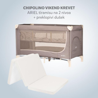 CHIPOLINO VIKEND KREVET ARIEL TIRAMISU KOSIAR252TR I PREKLOPIVI DUSEK LIGHT GREY 31107020048 