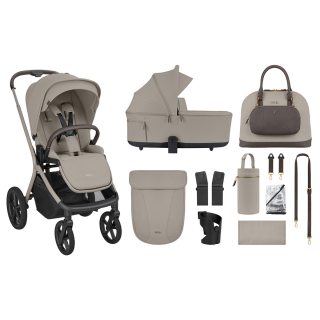 KIKKA BOO KOLICA GOYA 3U1 PLATINUM CHAMPAGNE I SJEDALICA I-CLASS I-SIZE NOIR I BAZA I-CLASS 360 