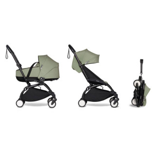 STOKKE KOLICA 2U1 YOYO KONSTRUKCIJA BLACK, SPORTSKO SJEDISTE OLIVE I KORPA OLIVE 