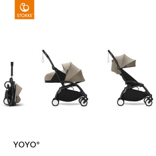 STOKKE KOLICA 2U1 YOYO KONSTRUKCIJA BLACK, SPORTSKO SJEDISTE TAUPE I KORPA TAUPE 