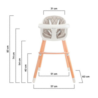 KINDERKRAFT HRANILICA SIENNA GREY 30434 