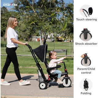 Smart Trike TRICIKL FOLDING STR 3 BLACK WITH CREAM PIPING 36909 