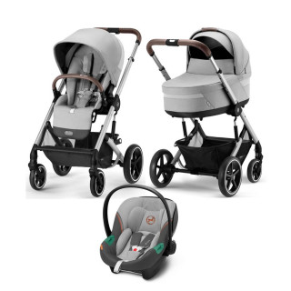 Cybex 3u1 KOLICA BALIOS S LUX SLV B LAVA GREY MID GREY + KORPA ZA KOLICA S LUX LAVA GREY MID GREY + AUTOSJEDALICA ATON S2 I-SIZE GRUPA 0+ (0-13 kg) LAVA GREY MID GREY 522001945 