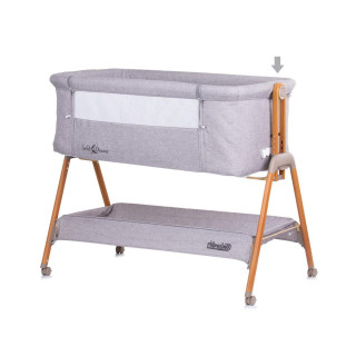 CHIPOLINO KOLIJEVKA SWEET DREAMS GREY/WOOD+WHEELS KOSSD0231GY 