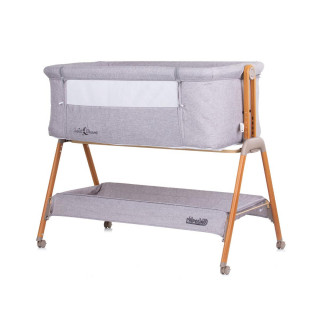 CHIPOLINO KOLIJEVKA SWEET DREAMS GREY/WOOD+WHEELS KOSSD0231GY 