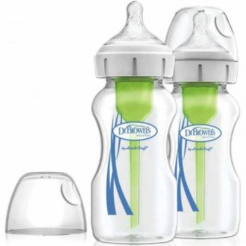 DR BROWNS STAKLENA WIDE NECK OPTIONS + FLASICA 270ML 2UPAK WB92740 
