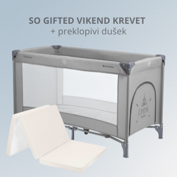 KIKKA BOO VIKEND KREVET SO GIFTED GREY 1 LEVEL 31003020069 I PREKLOPIVI DUSEK LIGHT GREY 31107020048 