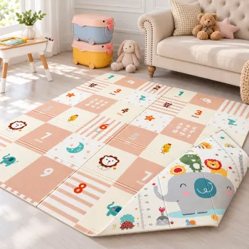 HOT MOM BBO SKLOPIVA PODLOGA ZA IGRU OD PJENE-ELEPHANT&BABY ANIMALS CC6603-1 