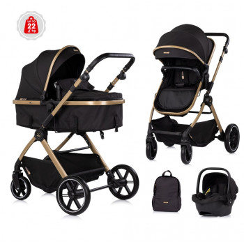 CHIPOLINO KOLICA PEARL NOIR KKPE02601NO I AUTOSJEDALICA PEARL NOIR STKPE0261NO 