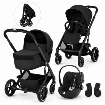 CYBEX KOLICA BALIOS 3U1 MOON BLACK KOLICA, SKLOPIVA KORPA, AUTOSJEDALICA CLOUD G3