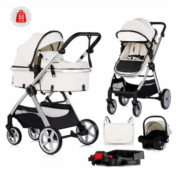 CHIPOLINO KOLICA VISTA  3U1 BISCOTTA KKVS02504BI + BAZA ZA AUTOSJEDALICU AMORE,AURA,VISTA,MARBELLA STKBS0251AA 