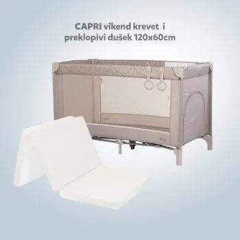 CHIPOLINO VIKEND KREVET CAPRI LATTE KOSIK2602LA I PREKLOPIVI DUSEK LIGHT GREY 31107020048