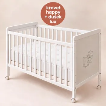 BAMBINO DJ.KREVET HAPPY BIJELI + DUSEK LUX 120X60 