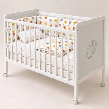 BAMBINO DJ.KREVET HAPPY BIJELI + DUSEK LUX 120X60 + BEBI POSTELJINA 10/107 Z 