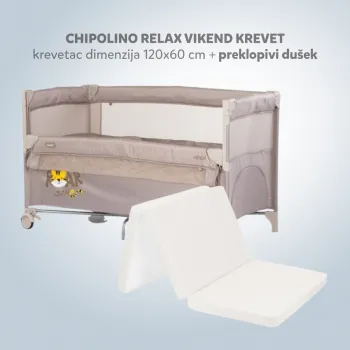 CHIPOLINO VIKEND KREVET RELAX TIGAR LATE KOSIRE268LA I PREKLOPIVI DUSEK LIGHT GREY 31107020048 