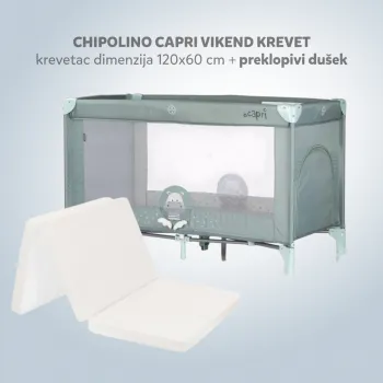 CHIPOLINO VIKEND KREVET CAPRI HIPPO GREEN KOSIK2503HI I PREKLOPIVI DUSEK LIGHT GREY 31107020048 