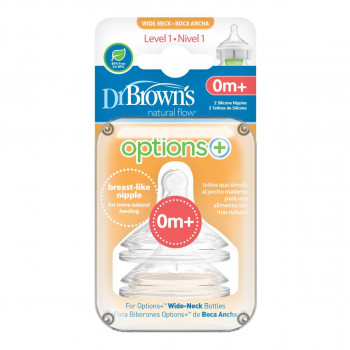 DR BROWNS OPTIONS+ SILIKONSKA CUCLA ZA WIDE NECK FLASICU VEL.1 2UPAK. WN1201 