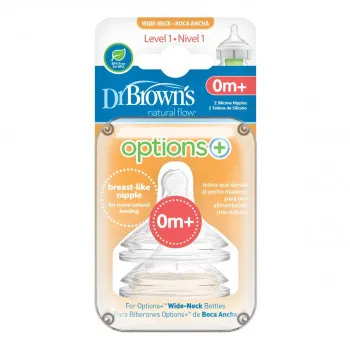 DR BROWNS OPTIONS+ SILIKONSKA CUCLA ZA WIDE NECK FLASICU VEL.1 2UPAK. WN1201 