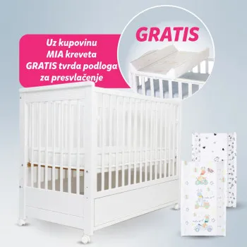 BAMBINO DJ.KREVET MIA BIJELI SA LADICOM 