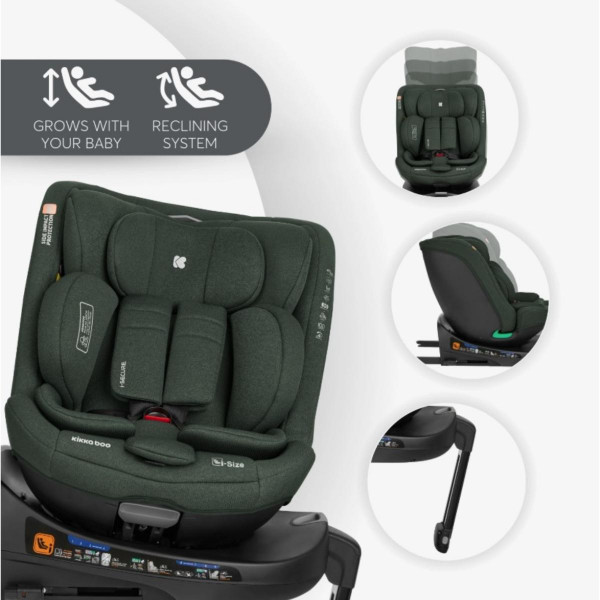 KIKKA BOO AUTOSJEDALICA I-SECURE I-SIZE ARMY GREEN 31002100076 