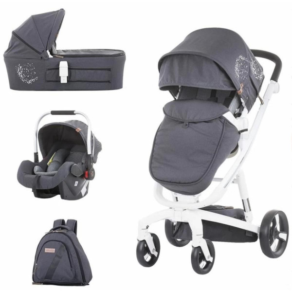 CHIPOLINO KOLICA ELECTRA WHITE FRAME SILVER 3U1 