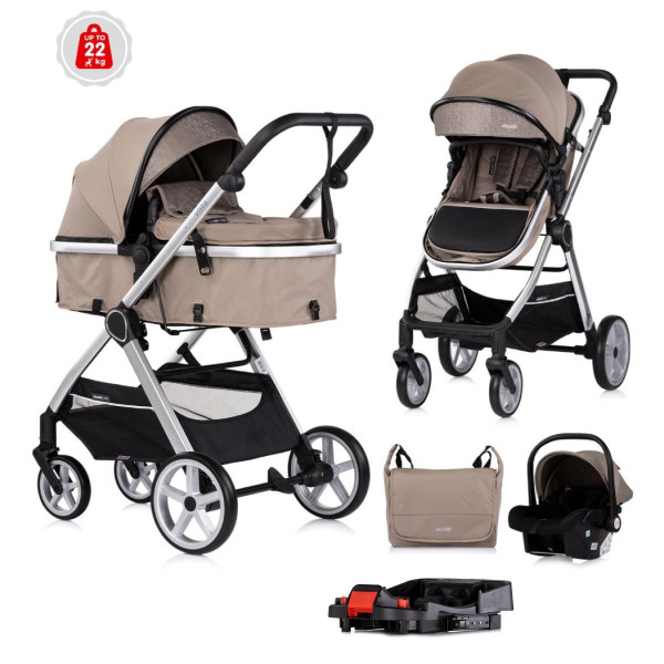 CHIPOLINO KOLICA VISTA  3U1 TIRAMISU KKVS02503TR + BAZA ZA AUTOSJEDALICU AMORE,AURA,VISTA,MARBELLA STKBS0251AA 
