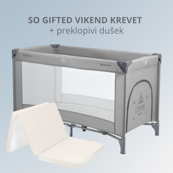 KIKKA BOO VIKEND KREVET SO GIFTED GREY 1 LEVEL 31003020069 I PREKLOPIVI DUSEK LIGHT GREY 31107020048 