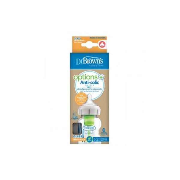 DR BROWNS STAKLENA WIDE NECK OPTIONS + FLASICA 150ML WB51730 