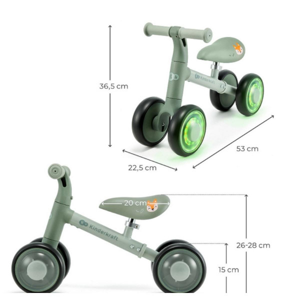 KINDERKRAFT BICIKL CUTIE FLASH GREEN 49628 
