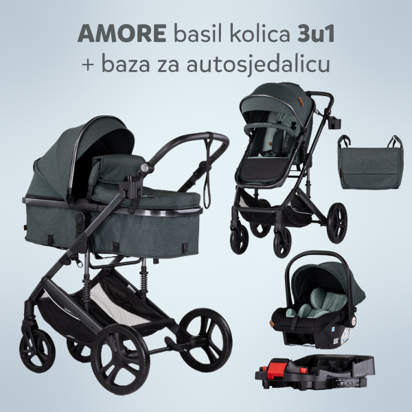 CHIPOLINO KOLICA AMORE 3U1 + BAZA ZA AUTOSJEDALICU 