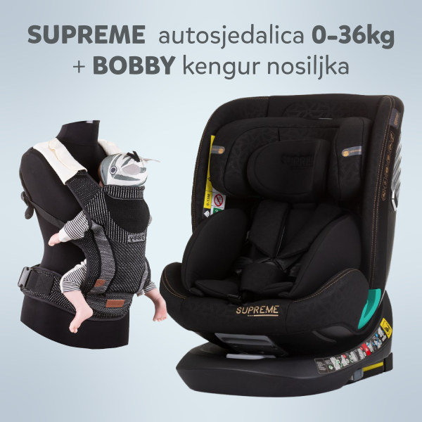 CHIPOLINO AUTOSJEDALICA SUPREME OBSIDIAN STKSU02401OB I NOSILJKA BOBBY FLY EBONY 
