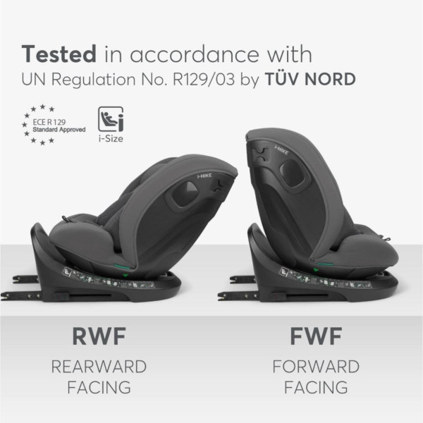KIKKA BOO AUTOSJEDALICA I-HIKE I-SIZE DARK GREY 2025 31002100078 