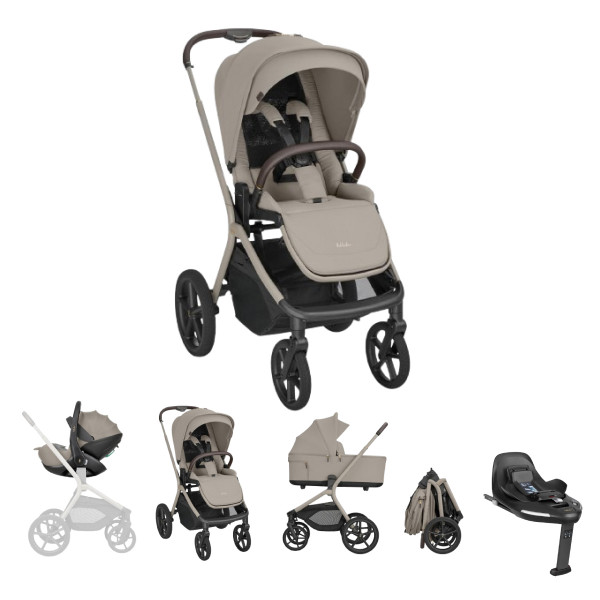 KIKKA BOO KOLICA GOYA 3U1 PLATINUM CHAMPAGNE I SJEDALICA I-CLASS I-SIZE NOIR I BAZA I-CLASS 360 