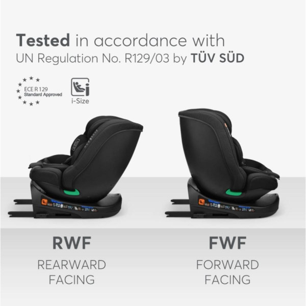 KIKKA BOO AUTOSJEDALICA I-ROUND I-SIZE BLACK 31002100070 