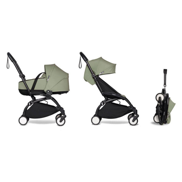 STOKKE KOLICA 2U1 YOYO KONSTRUKCIJA BLACK, SPORTSKO SJEDISTE OLIVE I KORPA OLIVE 