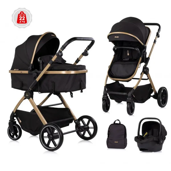 CHIPOLINO KOLICA PEARL NOIR KKPE02601NO I AUTOSJEDALICA PEARL NOIR STKPE0261NO 