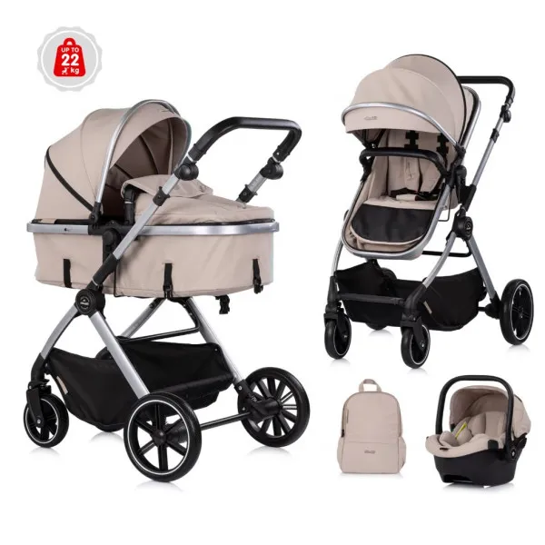 CHIPOLINO KOLICA PEARL LATTE KKPE02603LA I AUTOSJEDALICA PEARL LATTE STKPE0263LA 