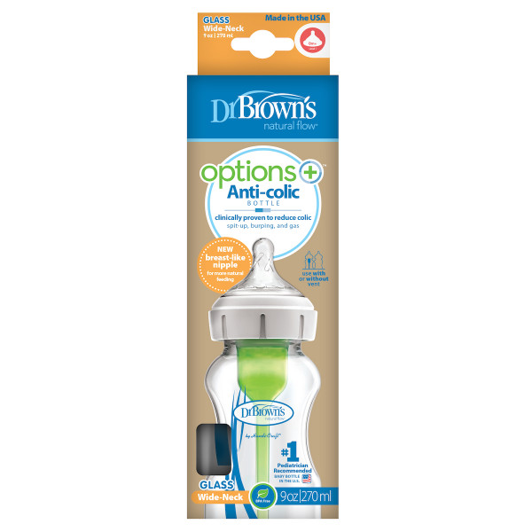 DR BROWNS STAKLENA WIDE NECK OPTIONS + FLASICA 270ML WB91700 