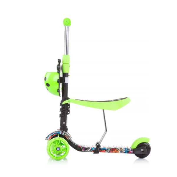 CHIPOLINO TROTINET KIDDY EVO W/HANDLE GREEN GRAFFITI DSKIEH022GG 