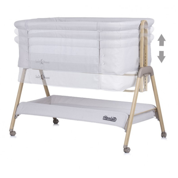 CHIPOLINO KOLIJEVKA SWEET DREAMS GREY STARS/WOOD KOSSD0214SG 